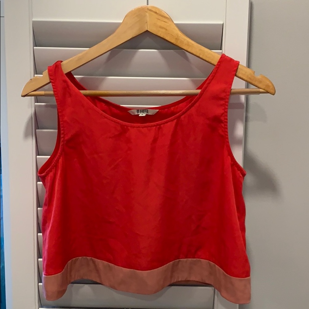 Bb Dakota Color block silk crop top